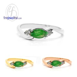 แหวนมรกต-เพชรcz-แหวนเงิน-แหวนพลอยแท้-R1072em-mk