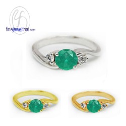 แหวนมรกต-เพชรcz-แหวนเงิน-แหวนพลอยแท้-R1072em-rd