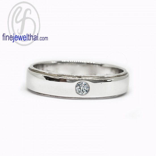 Finejewelthai-Diamond-CZ-Silver-Couple-White-Gold-Ring-R1086-1210cz