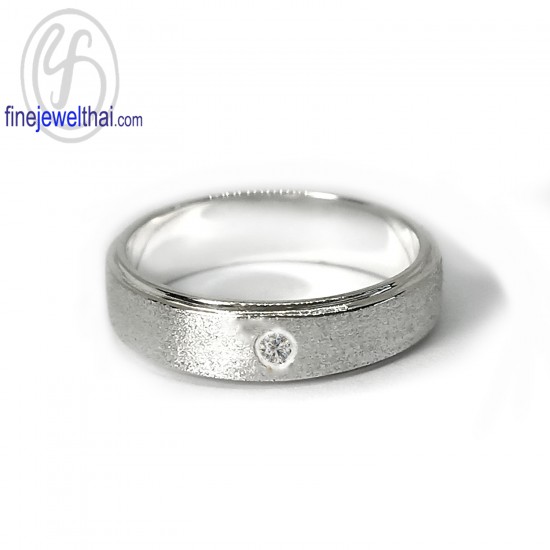 แหวนเพชร-แหวนเงิน-เพชรสังเคราะห์-เงินแท้ 925-แหวนหมั้น-แหวนแต่งงาน-R1086cz-m