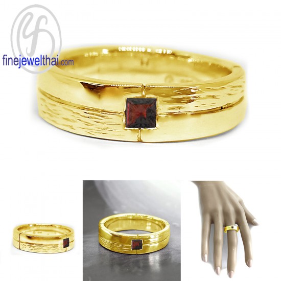 แหวนโกเมน-โกเมนแท้-แหวนพลอย-แหวนเงินแท้-R1090gm-pc
