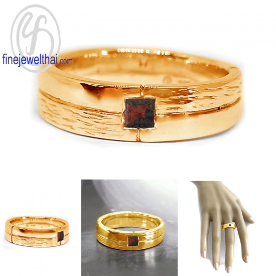 แหวนโกเมน-โกเมนแท้-แหวนพลอย-แหวนเงินแท้-R1090gm-pc