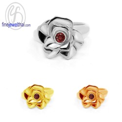 แหวนโกเมน-แหวนเงิน-แหวนพลอยแท้-แหวนประจำเดือนเกิด-R1093gm