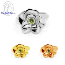 แหวนเพอริดอท-แหวนเงิน-แหวนพลอยแท้-แหวนประจำเดือนเกิด-R1093pd