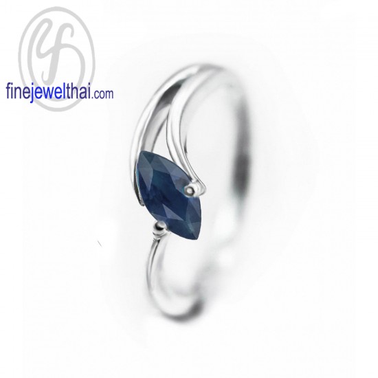 Blue-sapphire-Birthstone-Silver-Ring-R1100bl