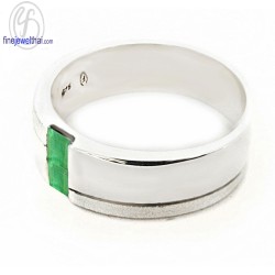 แหวนมรกต แหวนเงิน แหวนพลอยแท้-R1106emm แหวนมรกต แหวนเงิน แหวนพลอยแท้-R1106emm