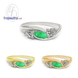แหวนมรกต-เพชรcz-แหวนเงิน-แหวนพลอยแท้-R1109em