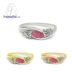 แหวนทับทิม-เพชรcz-แหวนเงิน-แหวนพลอย-ทับทิมแท้-R1109rb