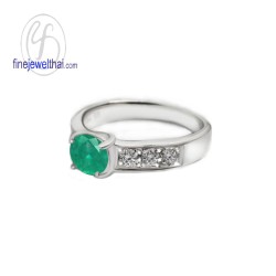 แหวนมรกต-เพชรcz-แหวนเงิน-แหวนพลอยแท้-R1113em
