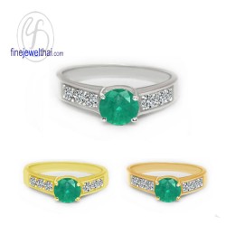 แหวนมรกต-เพชรcz-แหวนเงิน-แหวนพลอยแท้-R1113em