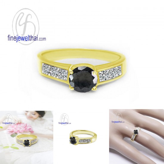 แหวนนิล-เพชรCz-แหวนเงินแท้-แหวนพลอยแท้-R1113on