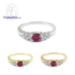 แหวนทับทิม-แหวนเพชร-แหวนเงิน-ทับทิมแท้-เพชรสังเคราะห์-เงินแท้925-R1116rb