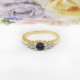 Blue-Sapphire-Diamond-CZ-Silver-Pink-Gold-Ring-Finejewelthai-R1116bl-pg