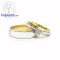 Finejewelthai-แหวนคู่-แหวนเพชร-แหวนเงินแท้-เพชรสังเคราะห์-แหวนแต่งงาน-ชุบทองและทองคำขาว-R112300-1233czg-wg
