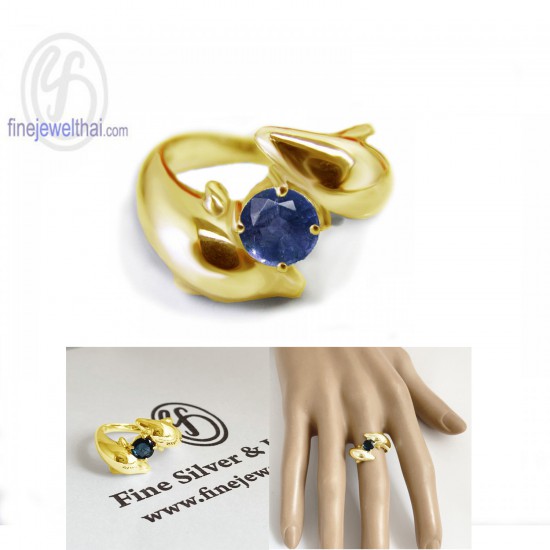 แหวนไพลิน-แหวนโลมา-แหวนเงิน-แหวนพลอยแท้-แหวนประจำเดือนเกิด-R1127bl
