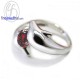แหวนโกเมน-แหวนโลมา-แหวนเงินแท้-แหวนพลอยแท้-แหวนพลอยประจำราศี-R1127gm