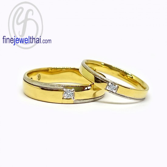 Finejewelthai-Diamond-CZ-Silver-Couple-Gold-Ring-R30123-1128czg-wg