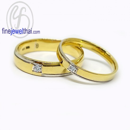Finejewelthai-Diamond-CZ-Silver-Couple-Gold-Ring-R30123-1128czg-wg