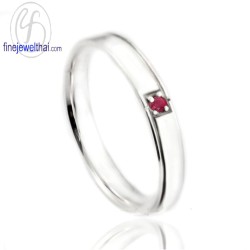 แหวนทับทิม-แหวนเงิน-แหวนพลอย-ทับทิมแท้-R1128rb