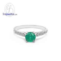 แหวนมรกต-เพชรcz-แหวนเงิน-แหวนพลอยแท้-R1129em