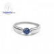 Blue-sapphire-Birthstone-Silver-Ring-R1131bl