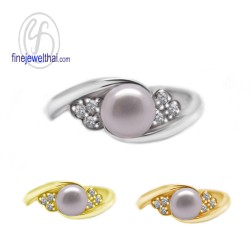 แหวนมุก-แหวนเงิน-มุก-แหวนเพชร-เพชรcz-R1133pl