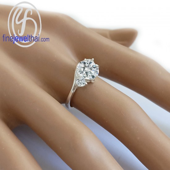 Diamond-Cz-Silver-Wedding-Ring-Finejewelthai-R1139cz