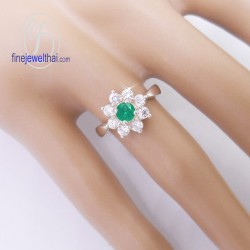 แหวนมรกต-เพชรcz-แหวนเงิน-แหวนพลอยแท้-R1152em