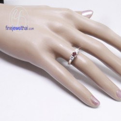 แหวนโกเมน-แหวนเงินแท้-แหวนพลอยแท้-R1156gm