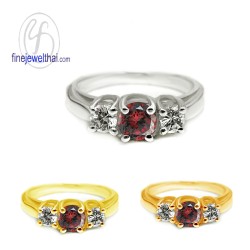 แหวนโกเมน-แหวนเงินแท้-แหวนพลอยแท้-R1156gm