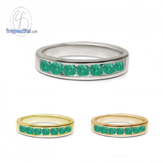Emerald-Birthstone-Silver-Ring-R1161em