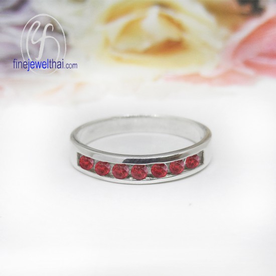 แหวนทับทิม-แหวนเงิน-ทับทิมแท้-เงิน925-แหวนพลอยแท้-แหวนประจำเดือนเกิด-R1161rb