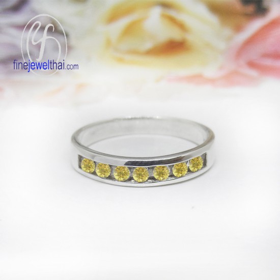 แหวนบุษราคัม-แหวนเงิน-บุษราคัมแท้-เงิน925-แหวนพลอยแท้-แหวนประจำเดือนเกิด-R1161yl
