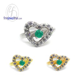 แหวนมรกต-เพชรcz-แหวนเงิน-แหวนพลอยแท้-R1166em