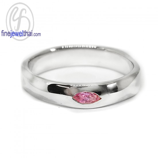 แหวนทัวร์มาลีนสีชมพู-แหวนเงิน-ทัวร์มาลีนแท้-เงินแท้-แหวนพลอยแท้-R1173tm-mq