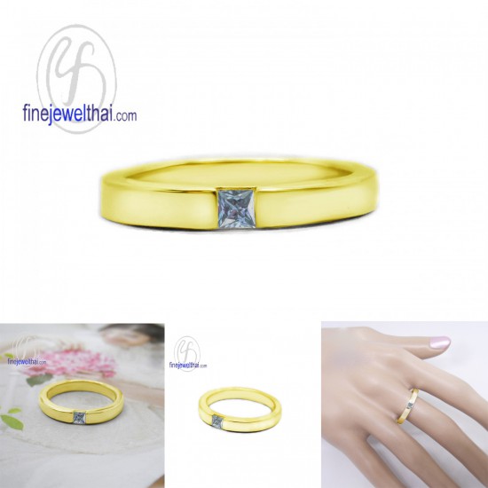 แหวนอะความารีน แหวนเงิน แหวนพลอยแท้-R1179aq