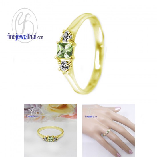 Peridot-Diamond-CZ-Silver-Ring-Finejewelthai-R1181pd
