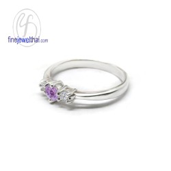 แหวนอะเมทิสต์-แหวนเงิน-เพชรcz-แหวนพลอยแท้-แหวนประจำเดือนเกิด-R1182am