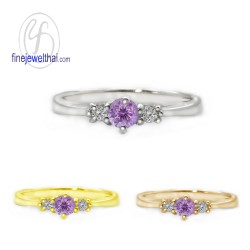 แหวนอะเมทิสต์-แหวนเงิน-เพชรcz-แหวนพลอยแท้-แหวนประจำเดือนเกิด-R1182am