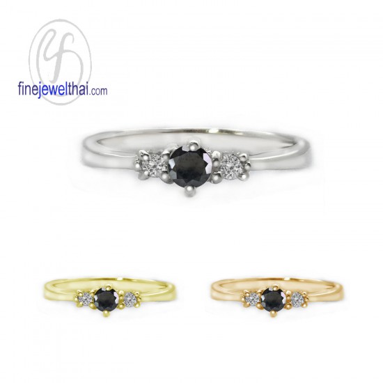  Black-Spinel-Onyx-Diamond-Cz-Birthstone-silver-ring-finejewelthai-R1182on