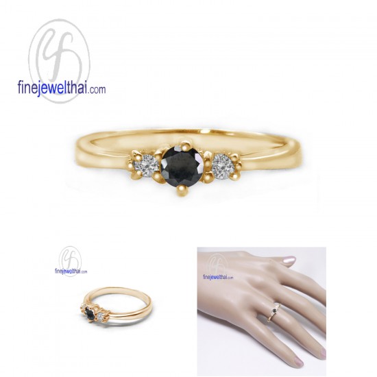  Black-Spinel-Onyx-Diamond-Cz-Birthstone-silver-ring-finejewelthai-R1182on