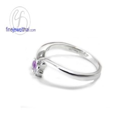 แหวนอะเมทิสต์-เพชรcz-แหวนเงิน-แหวนพลอยแท้-แหวนประจำเดือนเกิด-R1185am