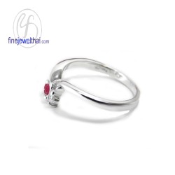 แหวนทับทิม-เพชรcz-แหวนเงิน-แหวนพลอย-ทับทิมแท้-R1185rb