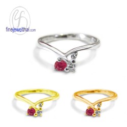 แหวนทับทิม-เพชรcz-แหวนเงิน-แหวนพลอย-ทับทิมแท้-R1185rb