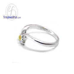 แหวนบุษราคัม-เพชรCz-แหวนเงิน-แหวนพลอยแท้-แหวนประจำเดือนเกิด-R1185yl