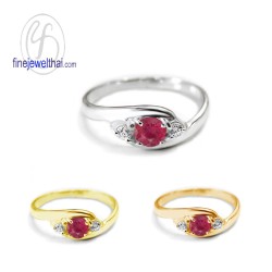 แหวนทับทิม-เพชรcz-แหวนเงิน-แหวนพลอย-ทับทิมแท้-R1186rb