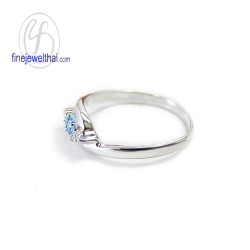 แหวนโทพาซ-เพชรcz-แหวนเงิน-แหวนพลอยแท้-แหวนประจำเดือนเกิด-R1186tp