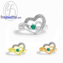 แหวนมรกต-เพชรcz-แหวนเงิน-แหวนพลอยแท้-R1190em