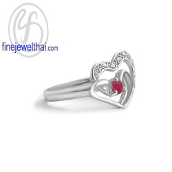 แหวนทับทิม-เพชรcz-แหวนเงิน-แหวนพลอย-ทับทิมแท้-R1190rb