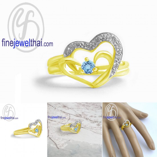 แหวนโทพาซ-เพชรcz-แหวนเงิน-แหวนพลอยแท้-แหวนประจำเดือนเกิด-R1190tp